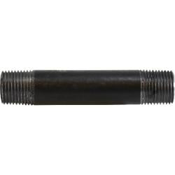 59070SMLS Seamless Pipe Nipple, 1/2 in MPT x 1/2 in MPT, 6 in L, Steel, Black, SCH 80 Schedule