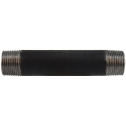 59109SMLS Seamless Pipe Nipple, 1 in MPT x 1 in MPT, 6 in L, Steel, Black, SCH 80 Schedule, 300 lb