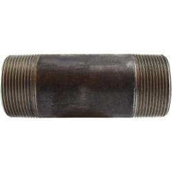59189SMLS Seamless Pipe Nipple, 2-1/2 in MPT x 2-1/2 in MPT, 8 in L, Steel, Black, SCH 80 Schedule