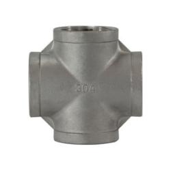 62400 Cross, 3-in Female NPT x 3-in Female NPT x 3-in Female NPT x 3-in Female NPT, 304 Stainless Steel