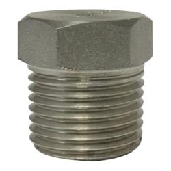 62631B1 Barstock Hex Head Plug, 1/4 in MPT, Stainless Steel, 1000/3000 lb