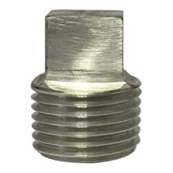 62656B1 Barstock Square Head Plug, 1-1/4 in MPT, Stainless Steel, 1000/3000 lb