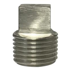 62658B1 Barstock Square Head Plug, 2 in MPT, Stainless Steel, 1000/3000 lb