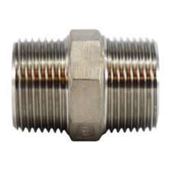 62727 Hex Nipple, 1-1/2-in MPT x 1-1/2-in MPT, Stainless Steel
