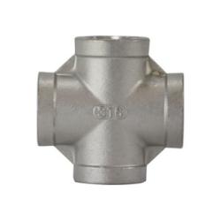 63390 Cross, 1/8 in FPT x 1/8 in FPT x 1/8 in FPT x 1/8 in FPT, Stainless Steel