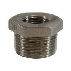 63552 Reducer Hex Bushing, 4 in MPT x 1-1/4 in FPT, Stainless Steel, 150 lb