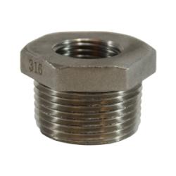 63540 Reducer Hex Bushing, 4 in MPT x 1-1/2 in FPT, Stainless Steel, 150 lb