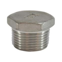 63630 Hex Head Plug, 1/8 in MPT, Stainless Steel, 150 lb