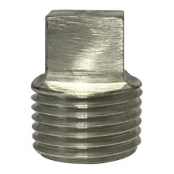 63655B1 Barstock Square Head Plug, 1 in MPT, Stainless Steel, 1000/3000 lb