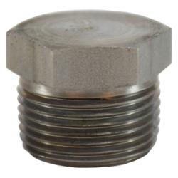 63663 Solid Hex Head Plug, 1/2 in MPT, Stainless Steel, 150 lb