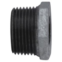 64526 Reducer Hex Bushing, 2 in MPT x 1/4 in FPT, Iron, Black