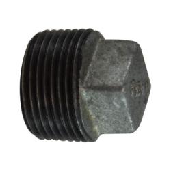 64656 Cored Square Head Plug, 1-1/4 in MPT, Iron, Galvanized