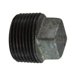 64659 Cored Square Head Plug, 2-1/2 in MPT, Iron, Galvanized