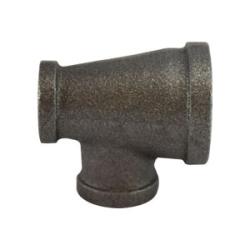 65339 Reducing Tee, 2 in FPT x 1-1/2 in FPT x 2 in FPT, Iron, Black, 150 lb