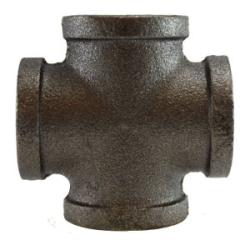65395 Cross, 1 in FPT x 1 in FPT x 1 in FPT x 1 in FPT, Iron, Black
