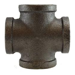 65400 Cross, 3 in FPT x 3 in FPT x 3 in FPT x 3 in FPT, Iron, Black