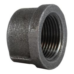 65475 Cap, 1 in FPT, Iron, Black, 150 lb