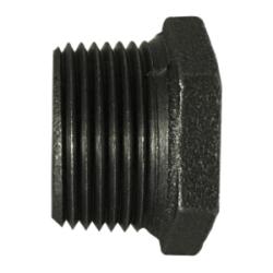 65517 Reducer Hex Bushing, 1-1/4 in MPT x 3/4 in FPT, Iron, Black