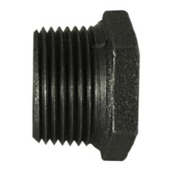 65524 Reducer Hex Bushing, 1-1/2 in MPT x 1-1/4 in FPT, Iron, Black