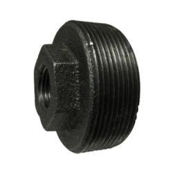 65545 Reducer Hex Bushing, 6 in MPT x 4 in FPT, Iron, Black