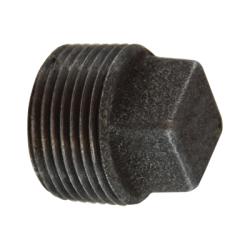 65683 Solid Plug, 1/2 in MPT, Iron, Black