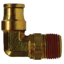 690406SA D.O.T. 90-deg Male Swivel Elbow, 1/4-in Push-to-Connect x 3/8-in Male NPTF Swivel, Brass