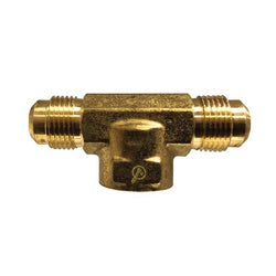704058-080808 Tee, 1/2 in Flared x 1/2 in Flared x 1/2 in FPT, Brass