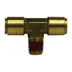 720604 Branch Tee, 3/8-in Push-In x 1/4-in MIP x 3/8-in Push-In, Brass