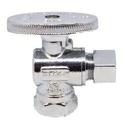 746436 90-deg Angle Supply Stop, 3/8-in FPT x 3/8-in Compression, Brass Body, Chrome-Plated