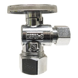 746446 90-deg Angle Supply Stop, 1/2-in FPT x 3/8-in Compression, Brass Body, Chrome-Plated