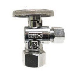 746456 90-deg Angle Supply Stop, 5/8-in Compression x 3/8-in Compression, Brass Body, Chrome-Plated