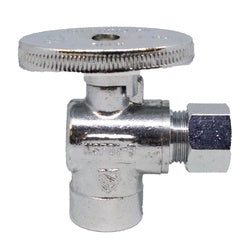 746466 90-deg Angle Supply Stop, 1/2-in Sweat x 3/8-in Compression, Brass Body, Chrome-Plated