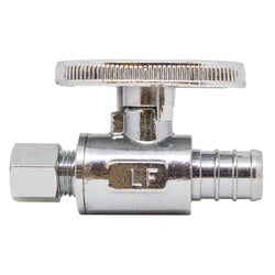 746537 Straight Supply Stop, 1/2-in PEX x 1/4-in Compression, Brass Body, Chrome-Plated