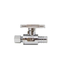746538 Straight Supply Stop, 1/2-in PEX x 3/8-in Compression, Brass Body, Chrome-Plated
