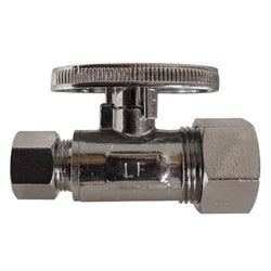 746556 Straight Supply Stop, 5/8-in Compression x 3/8-in Compression, Brass Body, Chrome-Plated