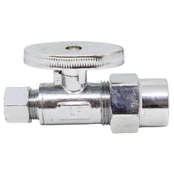 746567 Straight Supply Stop, 1/2 x 3/8-in Nominal, CPVC Socket x Compression, Brass Body, Chrome-Plated