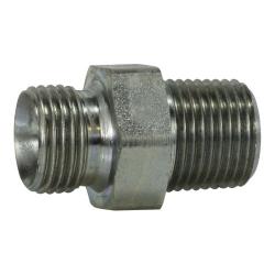 782516 Hex Nipple, 1 in Male BSPP x 1 in MNPT, Steel