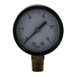 80002 Pneumatic Pressure Gauge, 2-in Dial, 0 to 30 psi Measuring Range, 1/4-in Connection