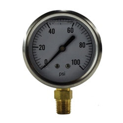 80062 Pneumatic Pressure Gauge, 2-1/2-in Dial, 0 to 30 psi Measuring Range, +/-1.5 % Accuracy