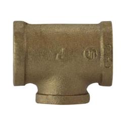 80106-080608 Pipe Reducing Tee, 1/2 in FPT x 3/8 in FPT x 1/2 in FPT, Bronze