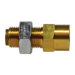 860604 Bulkhead Union, 3/8-in Push-In x 3/8-in FNPTF, Brass