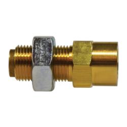 860606 Bulkhead Union, 3/8-in Push-In x 3/8-in FNPTF, Brass