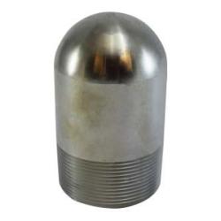 91008 Standard Bull Plug, 2 in MPT, Steel, Zinc-Plated, SCH 40 Schedule