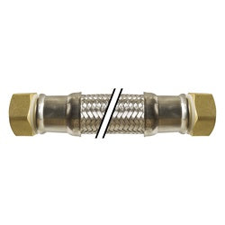 924124 Washing Machine Connector, 24-in L, Stainless Steel Braid, Heavy Duty Brass Inserts