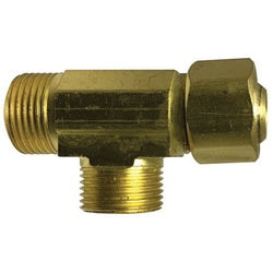 935044 Swivel Run Tee, 1/4-in Compression x 1/4-in Compression x 3/8-in Compression, Brass