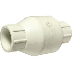 940327 Glue In-Line Spring Check Valve, 1 in Nominal, Slip x Slip, PVC Body, Domestic