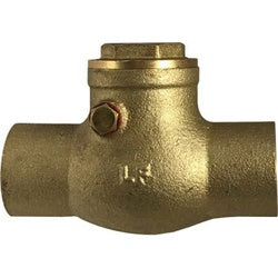 940364LF Swing Check Valve, 1 in Nominal, Sweat x Sweat, Cast Brass Body, Import