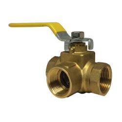 940461 Side Outlet Ball Valve, 1/2-in Nominal, FPT, 3-Way -Port/Way, 600 psi WOG Pressure