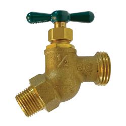942110LF Heavy-Duty Hose Bibb No Kink Valve, 1/2 x 3/4 in Nominal, MIP x MHT Connection