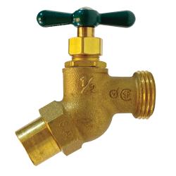 942123LF Heavy-Duty Hose Bibb No Kink Valve, 3/4 x 1/2 in Nominal, Cast Brass Body